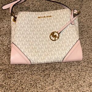 Michael Kors Pink and Cream Shoulder Bag